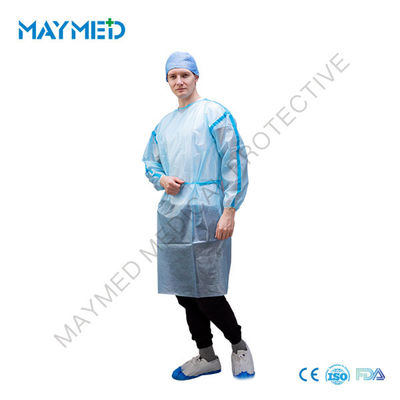 Protective Level 3 PP PE Disposable Isolation Gowns With Heat Sealed Tapes