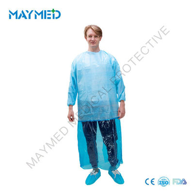 0.10mm Disposable LDPE Clothes With PP Nonwoven Smock
