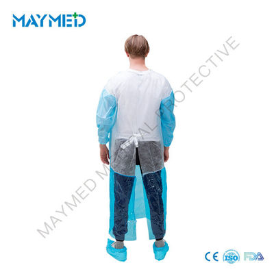 0.10mm Disposable LDPE Clothes With PP Nonwoven Smock