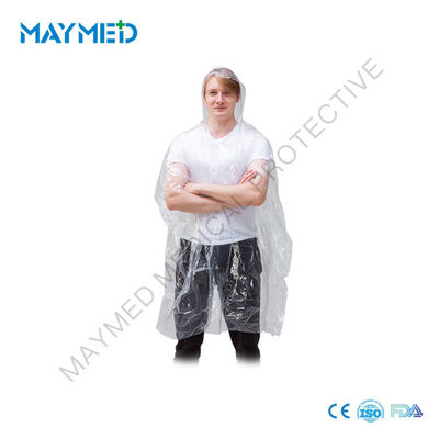 PE Disposable Rain Ponchos With Rain Cap