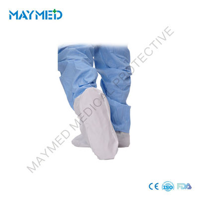 Medical Microporous White Disposable Shoe Covers With PVC Sole