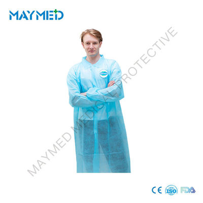 Velcro Closure 70g PP Nonwoven Yellow Disposable Lab Coats