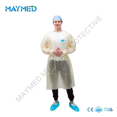 Single Use Long Sleeve Knitted Cuff PP Nonwoven Isolation Gown