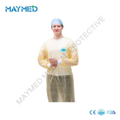 Single Use Long Sleeve Knitted Cuff PP Nonwoven Isolation Gown