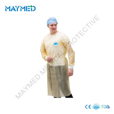 Single Use Long Sleeve Knitted Cuff PP Nonwoven Isolation Gown