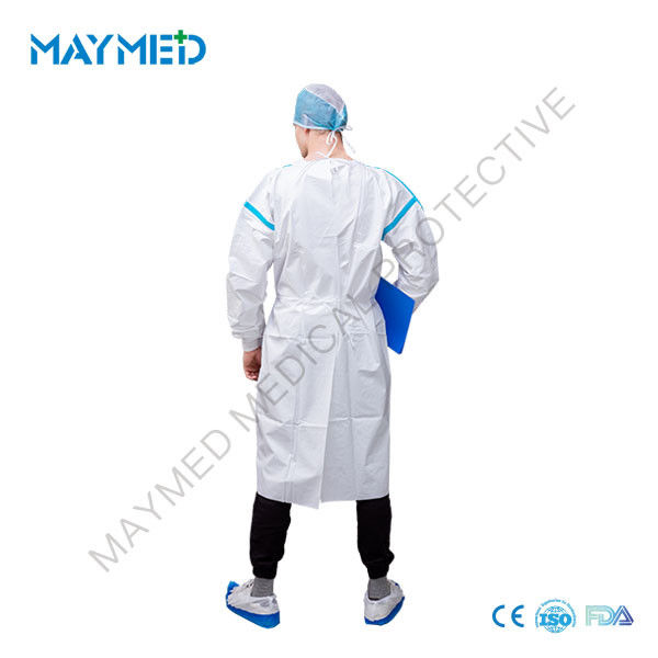 EN14126 Microporous PP PE Film Medical Protective Gown