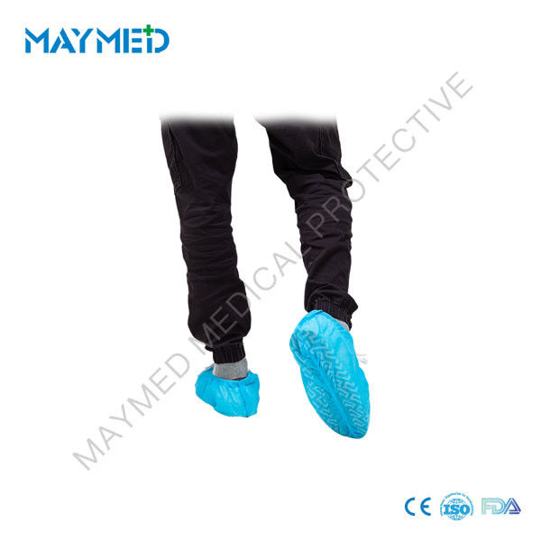 Elastic Blue PP Nonwoven Disposable Surgical Shoe Covers 18inch